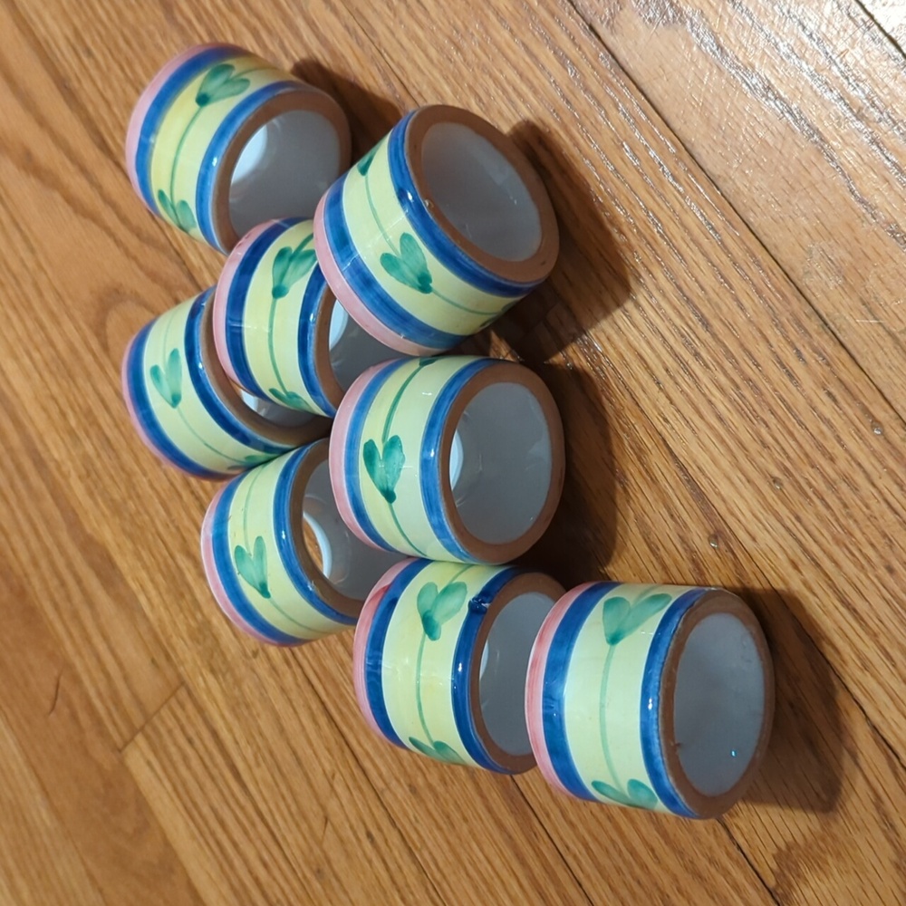 Vintage Caleca Carousel Ceramic Napkin Rings